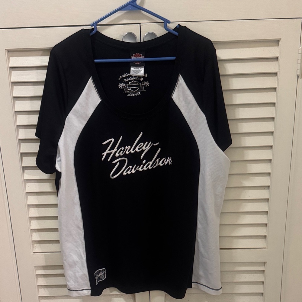 Harley-Davidson Black and White Raglan Tee